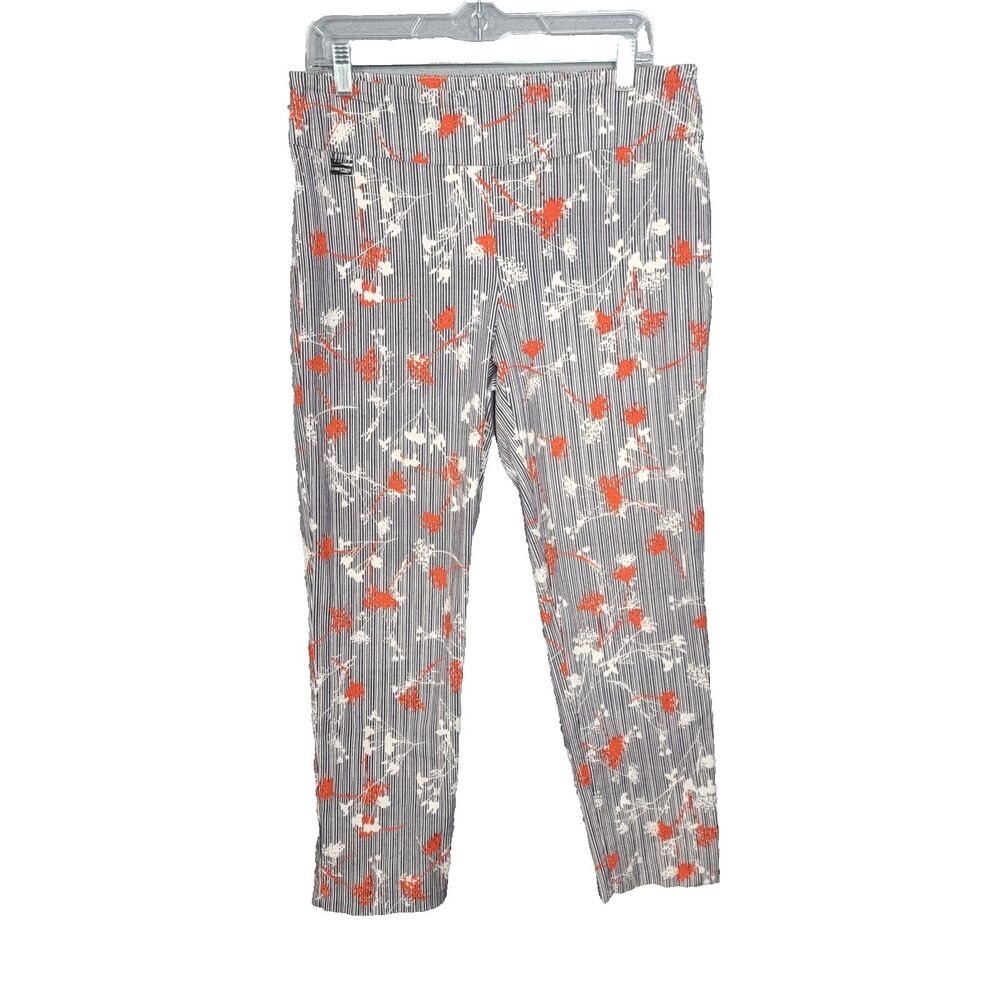 Lisette L Montreal Pull-On Pants Size 14 Style 45802 Floral Stripe Stretch